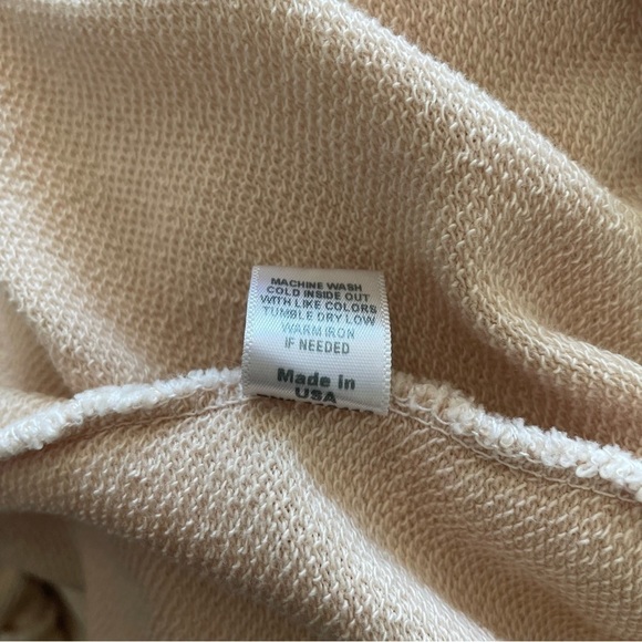 MONROW Beige Snap Sleeve Cotton Blend Tear Away Sweatshirt HT0527 Size Medium - Picture 7 of 11